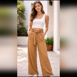 JULES & LEOPOLD CASUAL Women's Size Medium Paperbag Waist Wide Leg Pant